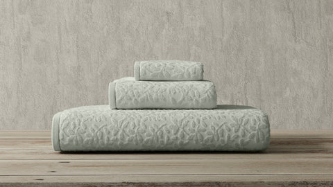 Vantona Luxury Leaf Jacquard Cotton Towel – Sage