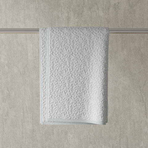 Vantona Luxury Leaf Jacquard Cotton Towel – White