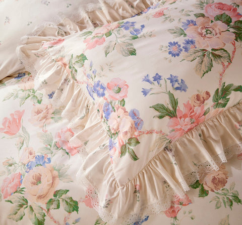 Floral Duvet Cover Set - Cream