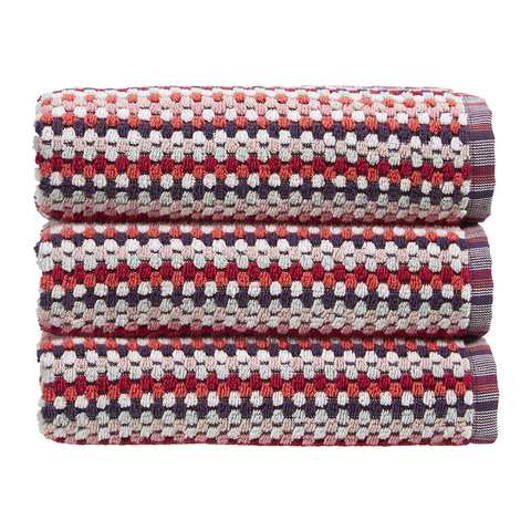 Christy Carnaby Stripe 550gsm Cotton Towels - Berry