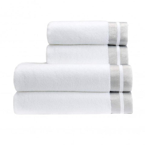 Christy Mode 600gsm Cotton Towels - White/Silver