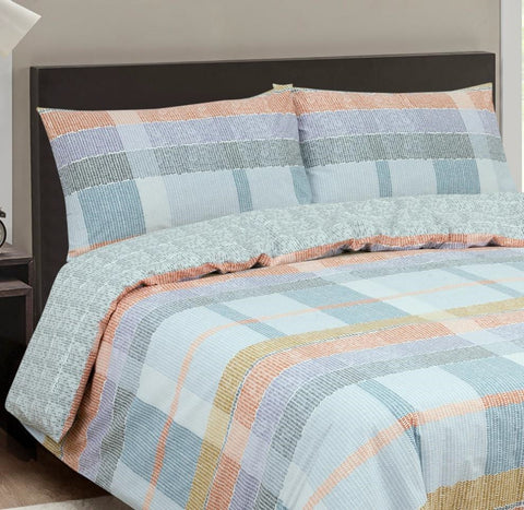 Vantona Easy Living Range Purity Plaid Duvet Cover Set - Multi