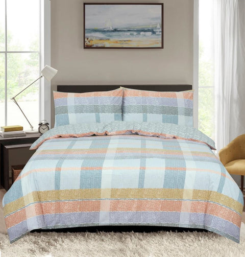 Vantona Easy Living Range Purity Plaid Duvet Cover Set - Multi