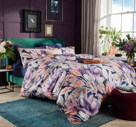 Vantona Boutique Range Zanthe Leaves Duvet Cover Set - Multi