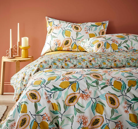 Vantona Essentials Range Lemons & Pomegranates Duvet Cover Set - Multi