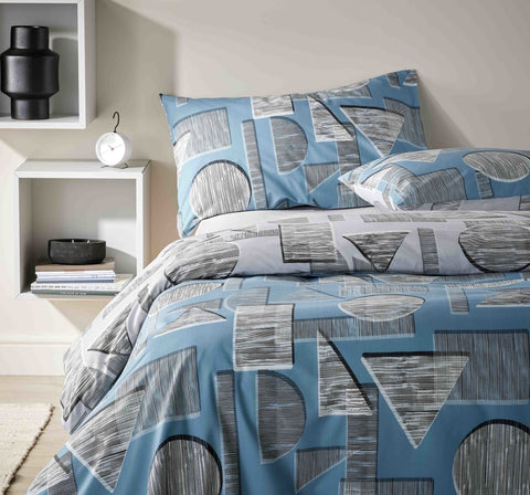 Vantona Essentials Range Strings Geometric Duvet Cover Set - Multi